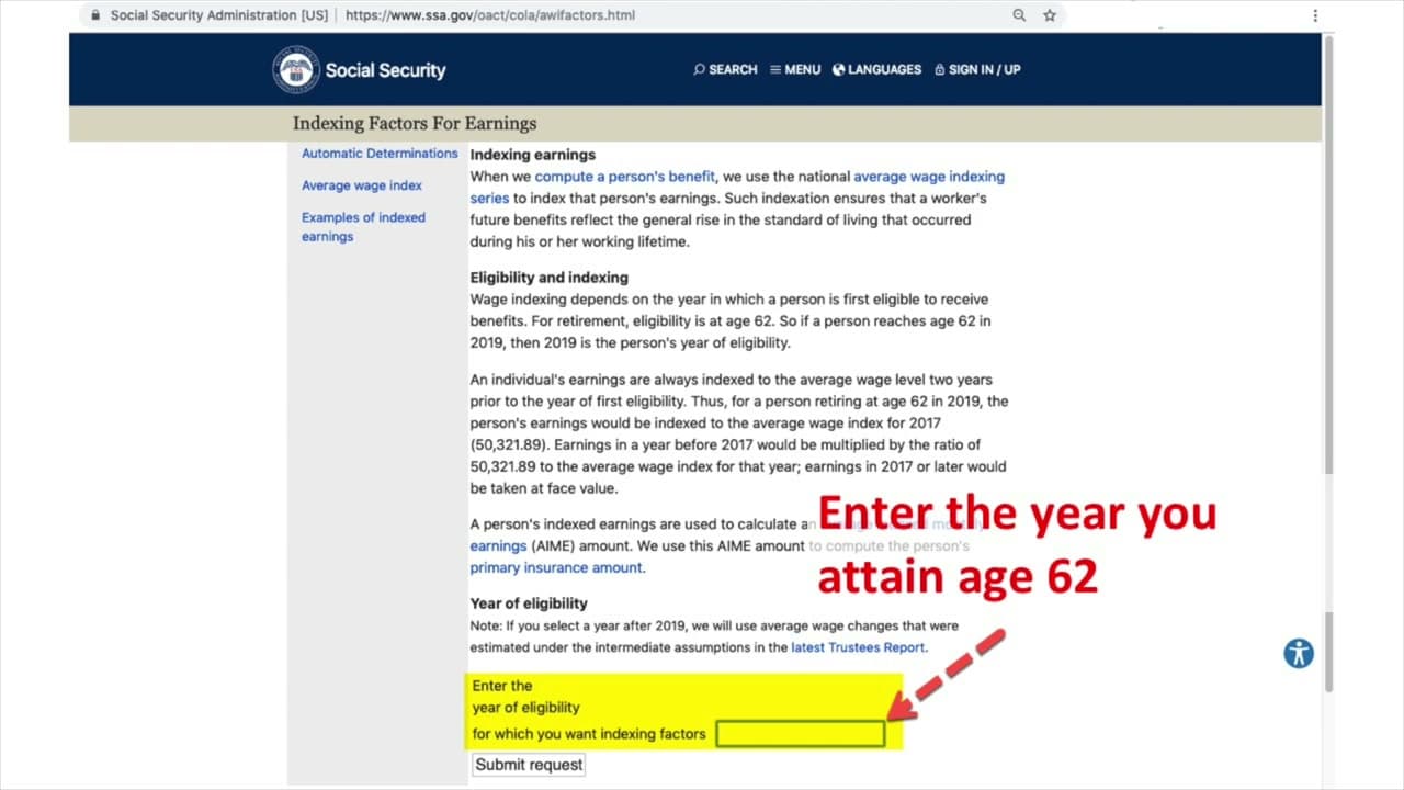 Step 4: Step 4: Get Your Age-Specific Indexing Factors